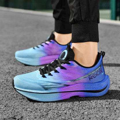 Running Shoes Men Mesh Breathable Lace-up Comfortable Marathon Sports Casual Tennis Shoes Big Size Trendy Sneakers for Men