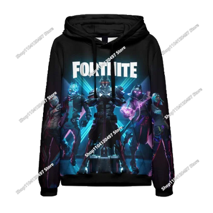 Fortnite Paarbekleidung Herren- und Damenpullover Kinder bedruckter Casual-Hoodie für Schüler Outdoor-Sport schlicht langärmelig