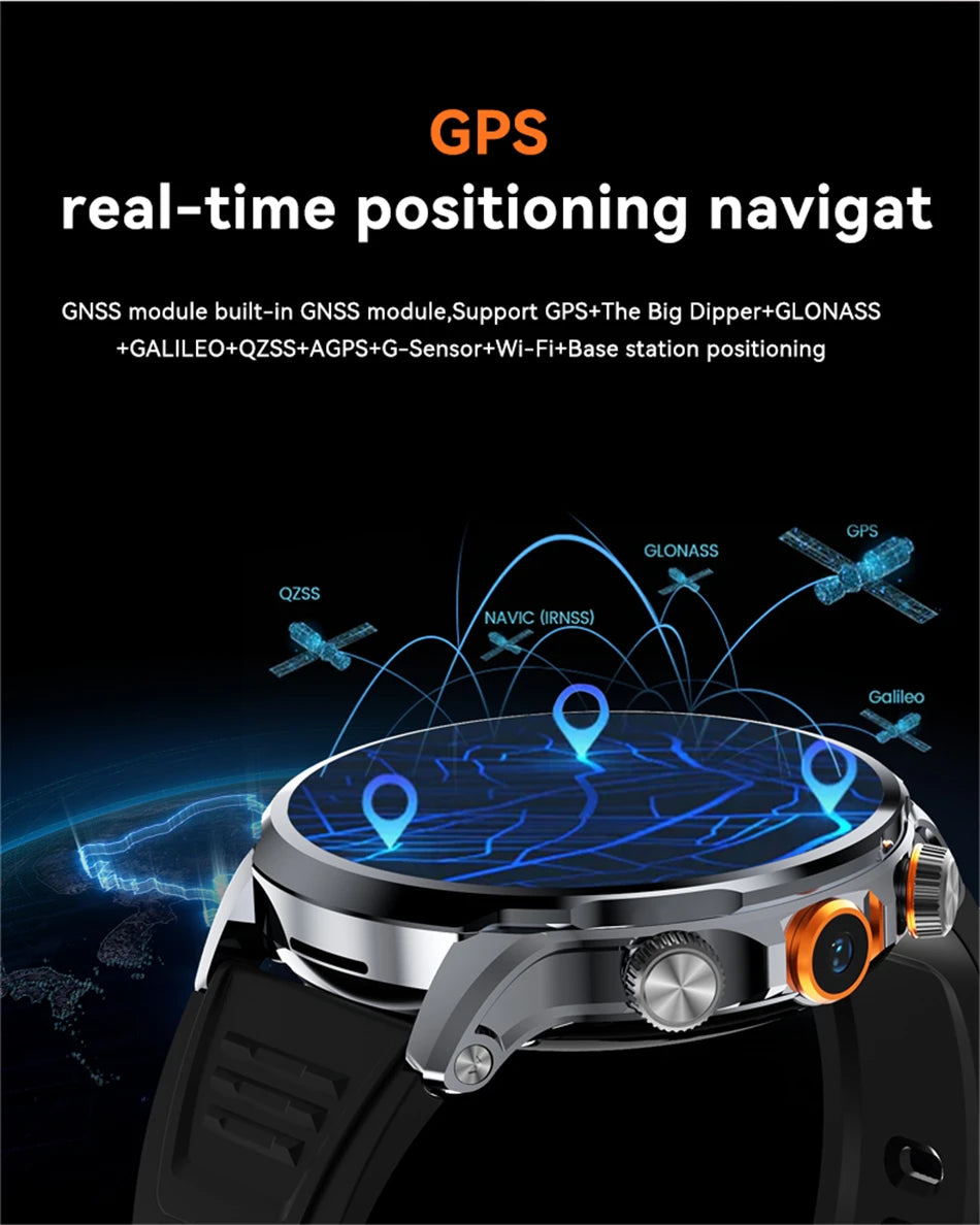 8GB+128GB RAM 5G/4G Smart Watch 1.95 inch AMOLED 1880mah Battery 500W Camera GPS WIFI Google APP Download Smartwatch Android 9.0