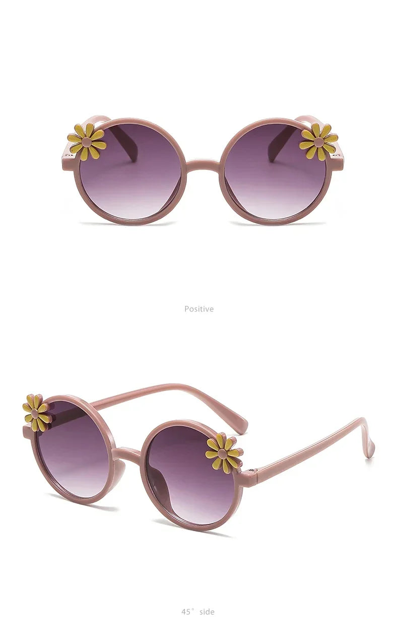 New Children's Glasses Floret Anti-ultraviolet Fashion Children's Sunglasses Outdoor Shading Travel Children's Mirror Eyewear