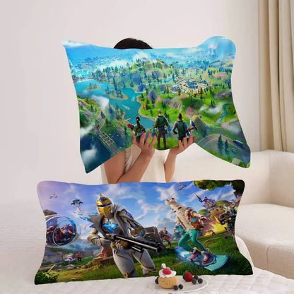 Cartoon-Game F-FortniteS aus schnelltrocknendem Polyester, rutschfest, hochwertiges Kissenhandtuch, rutschfester Kissenbezug, sicher befestigt.