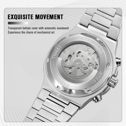 Forsining 481 Man New Tourbillon  Brands Watch Week Date Automatic Movement Mechanical Watches Stainless Steel Waterproof Clock