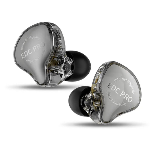 KZ EDC Pro Wired In-Ear Earphones with Large Dynamic Drivers, HiFi Monitor Bass Earphones, Detachable Cable, Noise Isolating Wired Headphones with Microphone