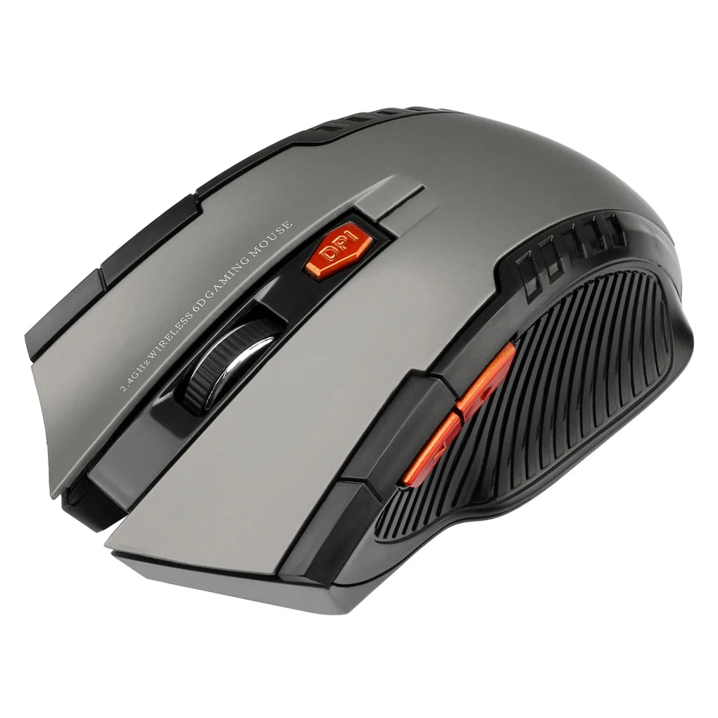 2.4G Wireless Mouse 1600DPI Optical Gaming Mouse with USB Receiver, 6-Button Ergonomic Wireless Mouse for PC, Laptop & Computer