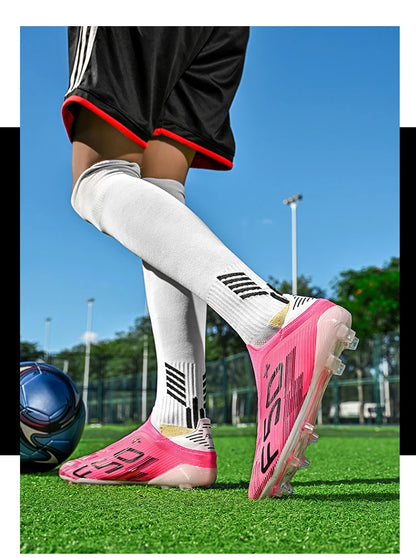 Nouvelles chaussures de football pour hommes, baskets antidérapantes, chaussures d'entraînement, bottes de football très vendues, crampons légers de haute qualité pour matchs sur gazon, mi-hautes pour l'extérieur