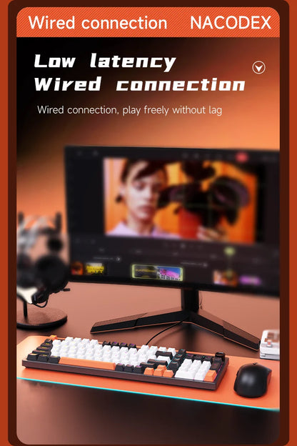 AJAZZ NK98 Wired Mechanical Keyboard: Full-Key Hot-Swap, 98-Key Layout for Precise Performance; Wired, Stable Control, Multi-System Compatibility; Windows Vista/XP/7/8/10/17, Mac: Wired connection for stable control and low l