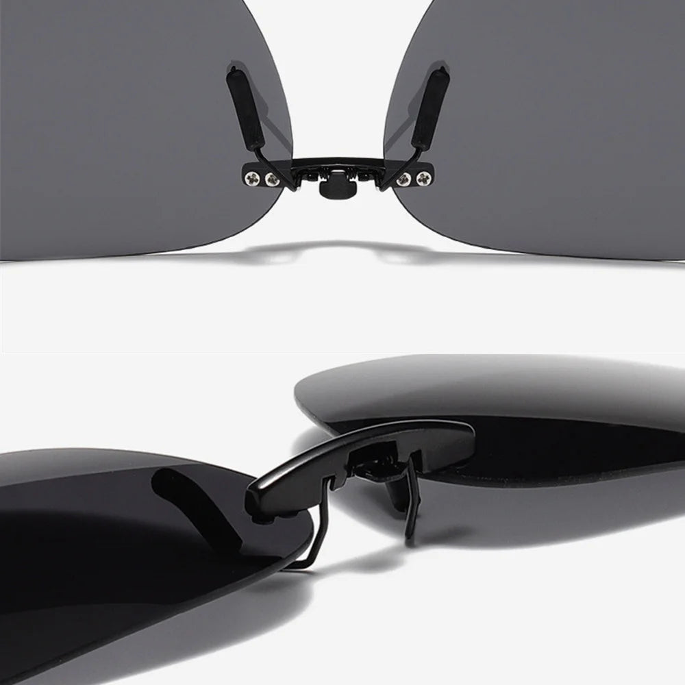 KLASSNUM Driving Clip On Sunglasses for Men Myopia Eyeglasses Polarized Women Square Night Vision Fishing UV400 Sun Glasses 2023