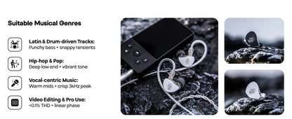 Linsoul Kiwi Ears Belle HiFi Earphones 10mm DLC Dynamic Driver IEM Wired Earbuds, Precision Sound Signature In-Ear Monitor for Audiophile Music & Gaming