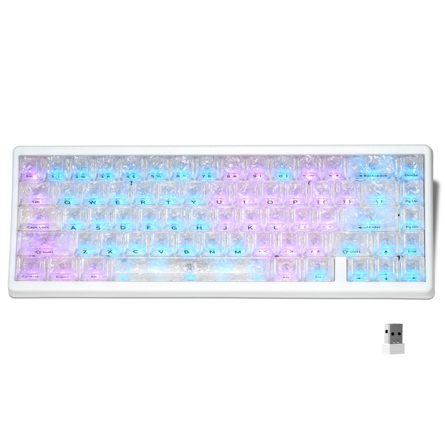XVX Wireless Mechanical Keyboard M67 JadeStone With IMD-Tech Keycaps Tri-Mode Topographic White Gamer Keyboard Gasket Design