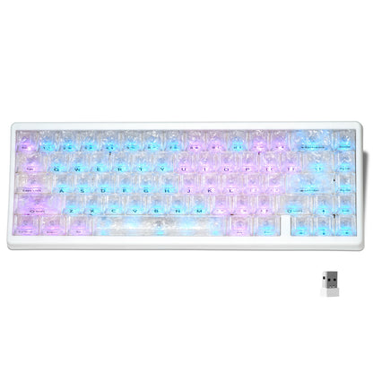 XVX Wireless Mechanical Keyboard M67 JadeStone With IMD-Tech Keycaps Tri-Mode Topographic White Gamer Keyboard Gasket Design