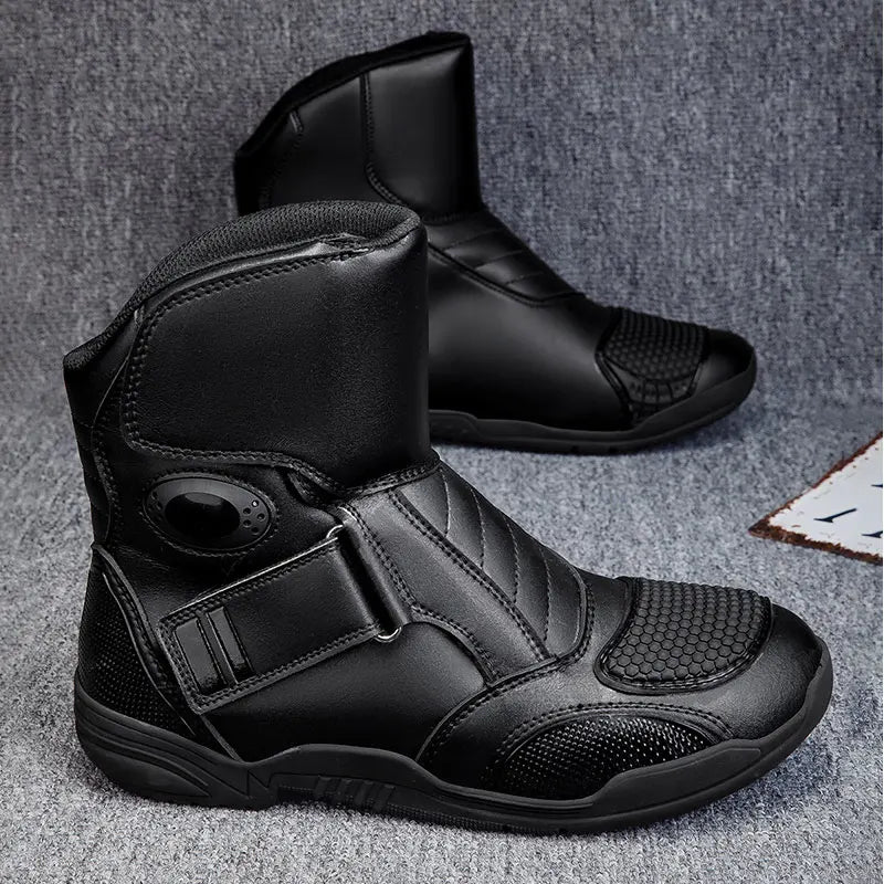 2025 New Men's Motorcycle Boots Outdoors Waterproof Safety Protection Motorcycle Shoes High Quality PU Leather Men Motos Boot