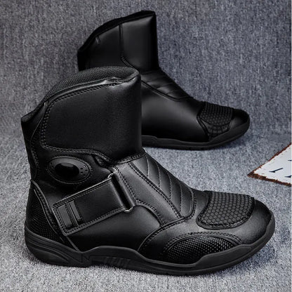 2025 New Men's Motorcycle Boots Outdoors Waterproof Safety Protection Motorcycle Shoes High Quality PU Leather Men Motos Boot