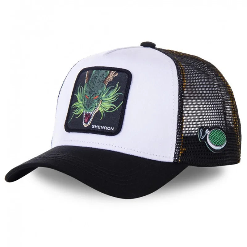 Casquette Dragon Ball Son Goku pour l'été, casquette de voyage à visière, casquette pour homme brodée, style hip-hop en maille, visière pare-soleil, casquette de baseball, sport de plein air