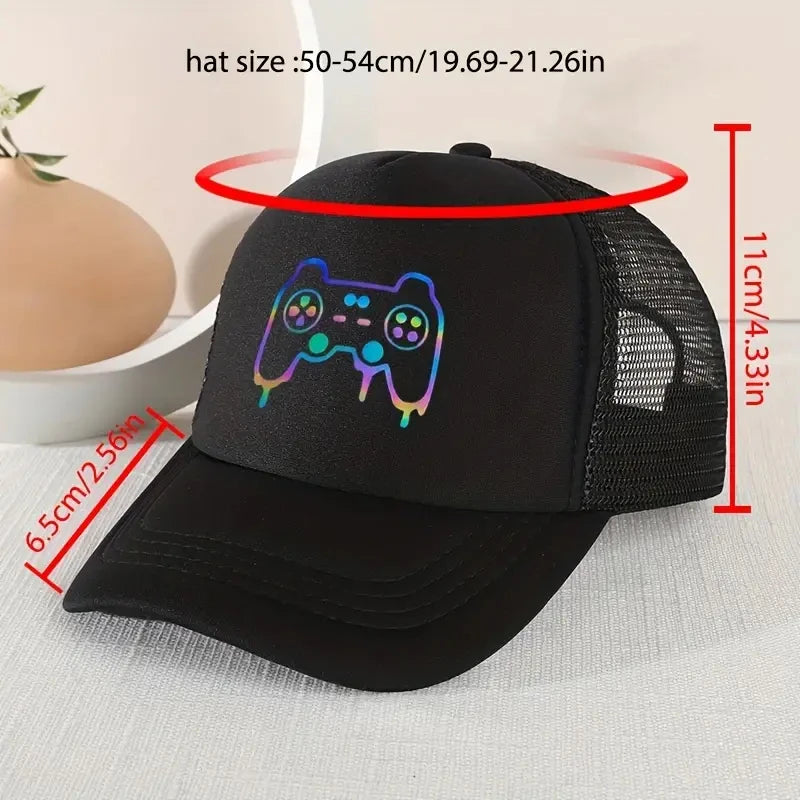1pc Children's Sunshade Casual Baseball Cap With Gamepad Pattern For Outdoor Playing Funny Pringting Hat