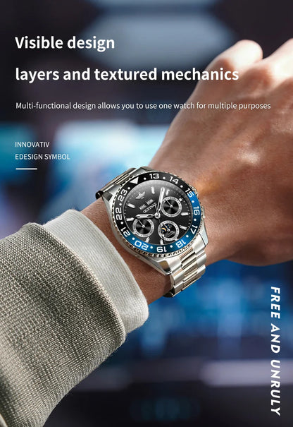 OUPINKE Fashion Mens Watches Top Brand Luxury Business Sport Watch Multifunction Automatic Mechanical Men Clock Waterproof Reloj