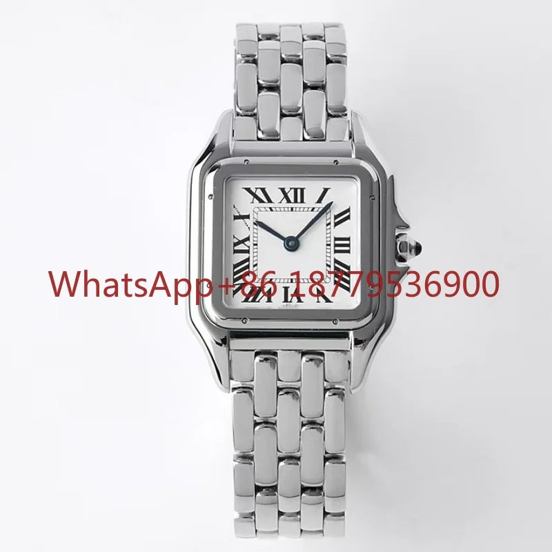 2026 Custom Women Luxury Brand Square Roman Dial Gold And Silver Women's Steel With Diamond Case Quartz Movement Watches