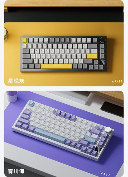 AJAZZ AK820 Mechanical Keyboard 70% Compact Layout/RGB Lighting/Hot-swappable Switches, with Wired, Wireless, and Bluetooth