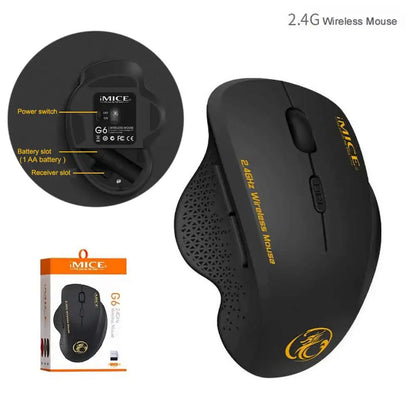 Wireless Gaming Mouse 2.4GHz Ergonomic Optical Mouse with USB Receiver, 1600 DPI Wireless Gaming Mouse for Laptop, PC & Desktop