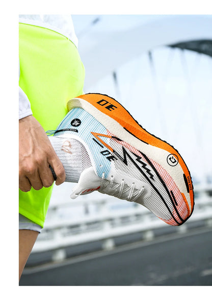 Zapatillas de running especializadas con placa de carbono para maratón, deportivas para hombre y mujer, transpirables, ligeras, cómodas y antideslizantes