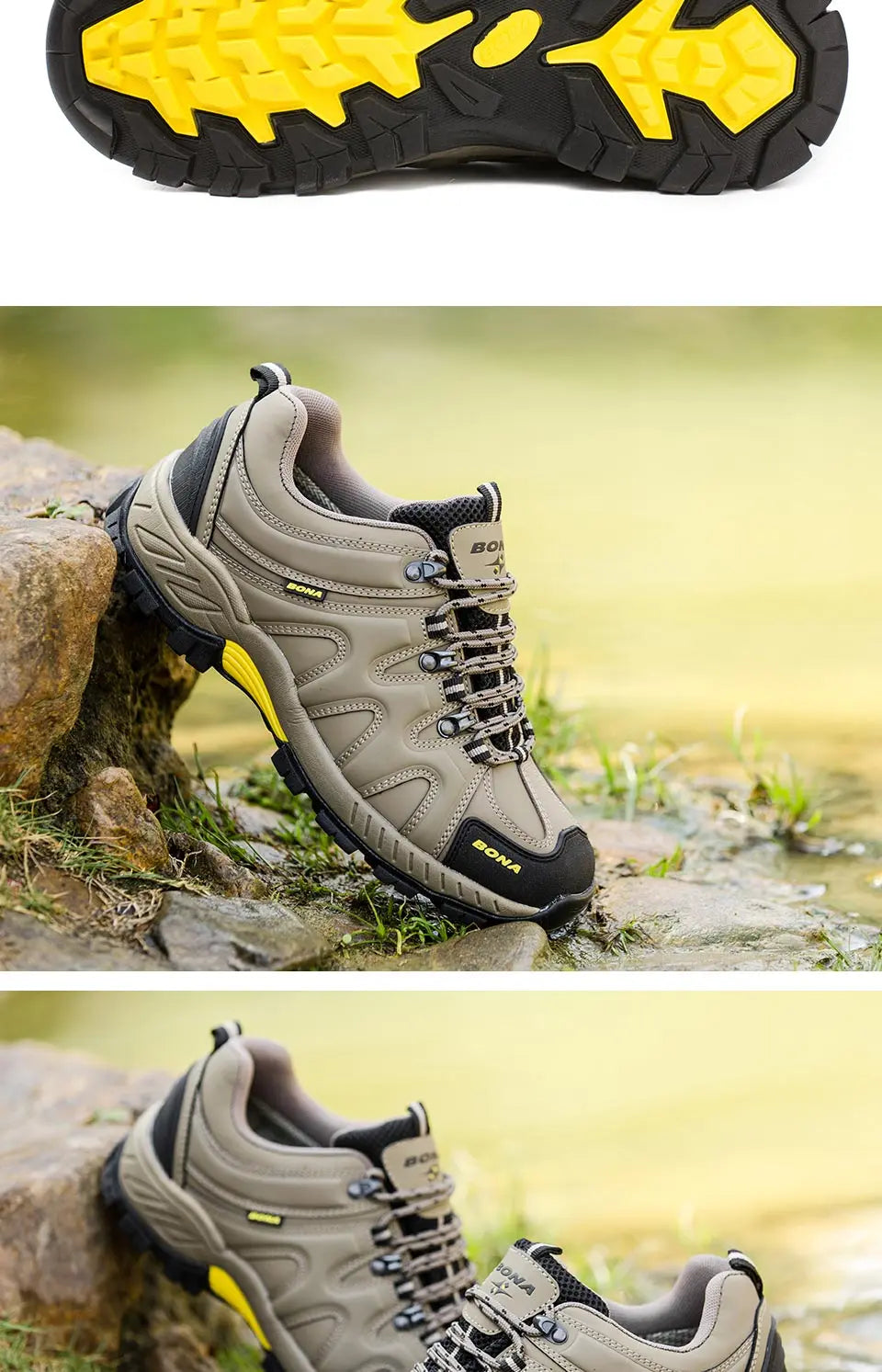 BONA Neuheit Klassischer Stil Herren-Wanderschuhe zum Schnüren Herren-Sportschuhe Outdoor-Jogging Trekking-Sneaker