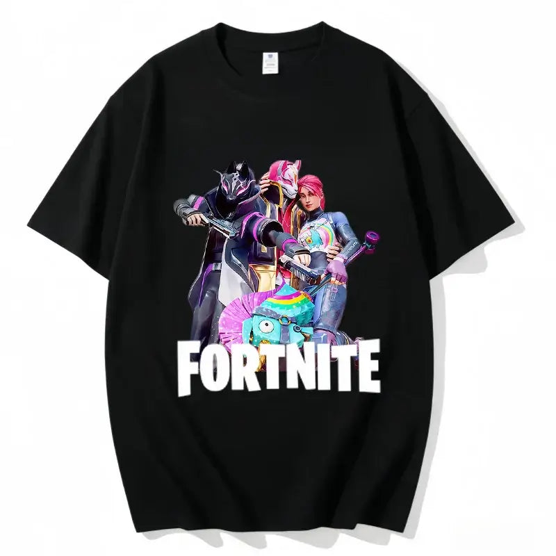 Fortnite Crew Neck T Shirt Unisex Adult Game Dance Fashion New Pure Cotton Short Sleeve Tops Perfect for Casual Wear Vacations