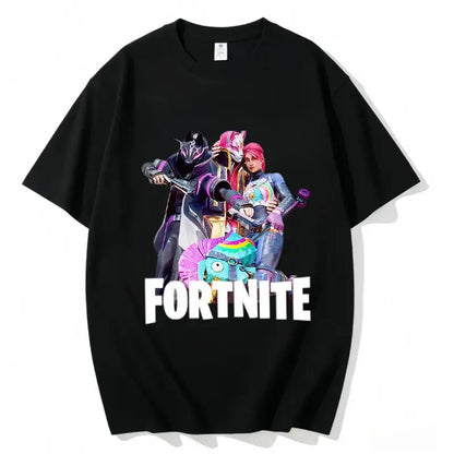 Fortnite Crew Neck T Shirt Unisex Adult Game Dance Fashion New Pure Cotton Short Sleeve Tops Perfect for Casual Wear Vacations