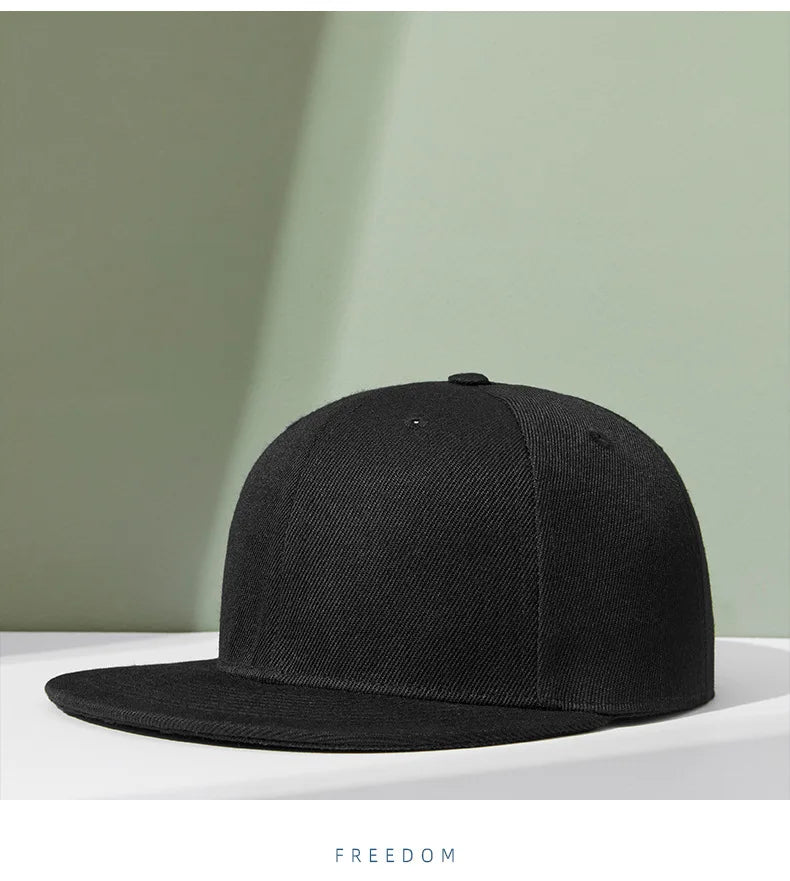 Wholesale 40 Colors Adjustable Flat Peak Snapback Caps Lady Fashion Polyester Plain Baseball Hat Men Hiphop Blank Sport Cap