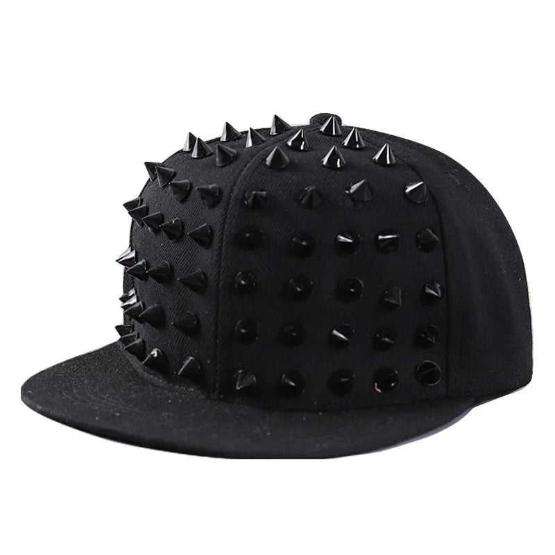 1pc Hip Hop Y2K Style Street Baseball Cap,Personalized Fashion Rivet Duck Tongue Driver Caps Street Dance Flat Edge Skull Caps