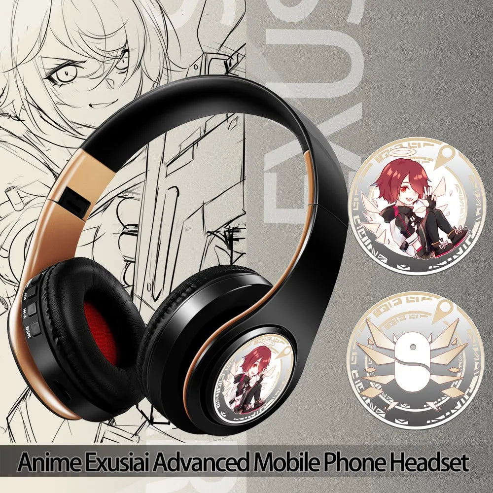 Fate Grand Order Jeanne d'Arc Anime Bluetooth Headphones Wireless Gaming Headset with Microphone, Stereo Sound, Silent Disco Earphones