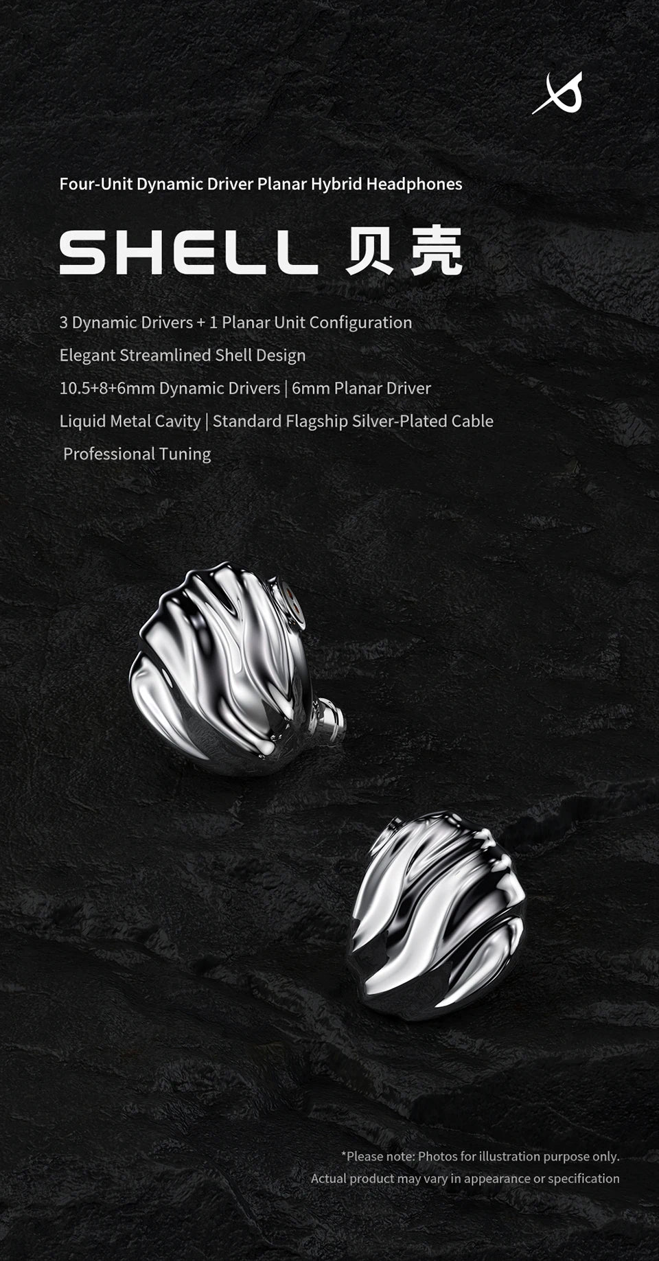 TRN SHELL Hybrid Headphones Triple Dynamic + Planar Driver Wired In-Ear Monitors, Four-Unit Acoustic Architecture HiFi Hybrid Headphones for Audiophile Sound