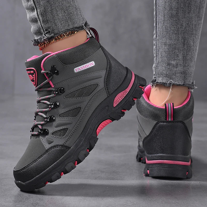 Women's Outdoor Hiking Shoes Waterproof Trekking Camping Trail Boots Non-slip Durable Mountain Climbing Shoes Women Ankle Boots