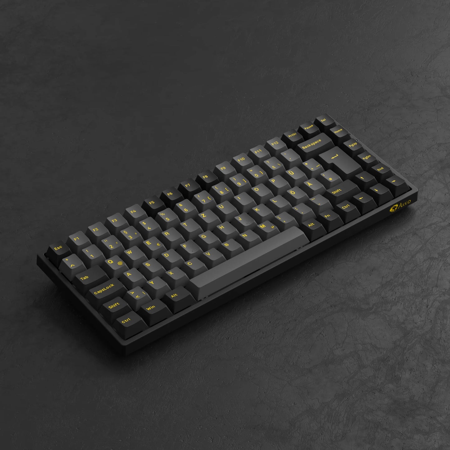 Akko 3084B Plus Black & Gold 75% ISO-DE Layout Mechanical Gaming Keyboard Hot-swapple Multi-Modes 2.4GHz /USB Type-C/BT 5.0