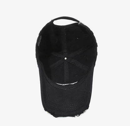 Vintage Old Hole Embroidery Letters Cowboy Baseball Cotton Soft Top Men's and Women's Spring and Summer Casual 56-60cm Sun Hat