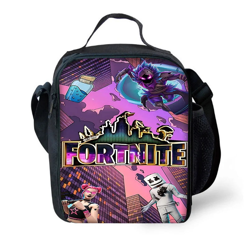 Child Insulated Large Capacity Bag for Boy Hot Game F-FortniteS Girl Student Outdoor Picnic Resuable Thermal Cooler Lunch Box
