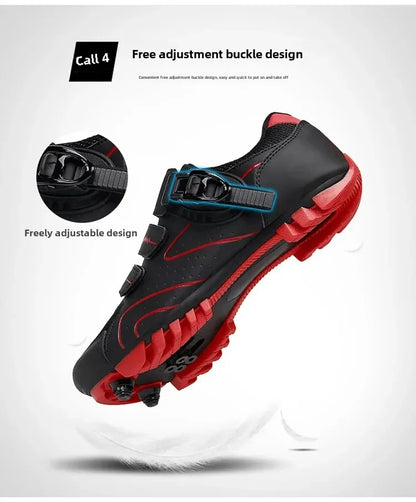Chaussures de cyclisme unisexes à semelle rigide – Chaussures à crampons pour vélo de route 4 saisons, VTT et sports de plein air