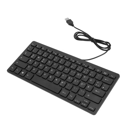 78 Keys German Russian French Keyboard USB Wired Desktop Computer Small Language Keyboard for Home PC Laptop
