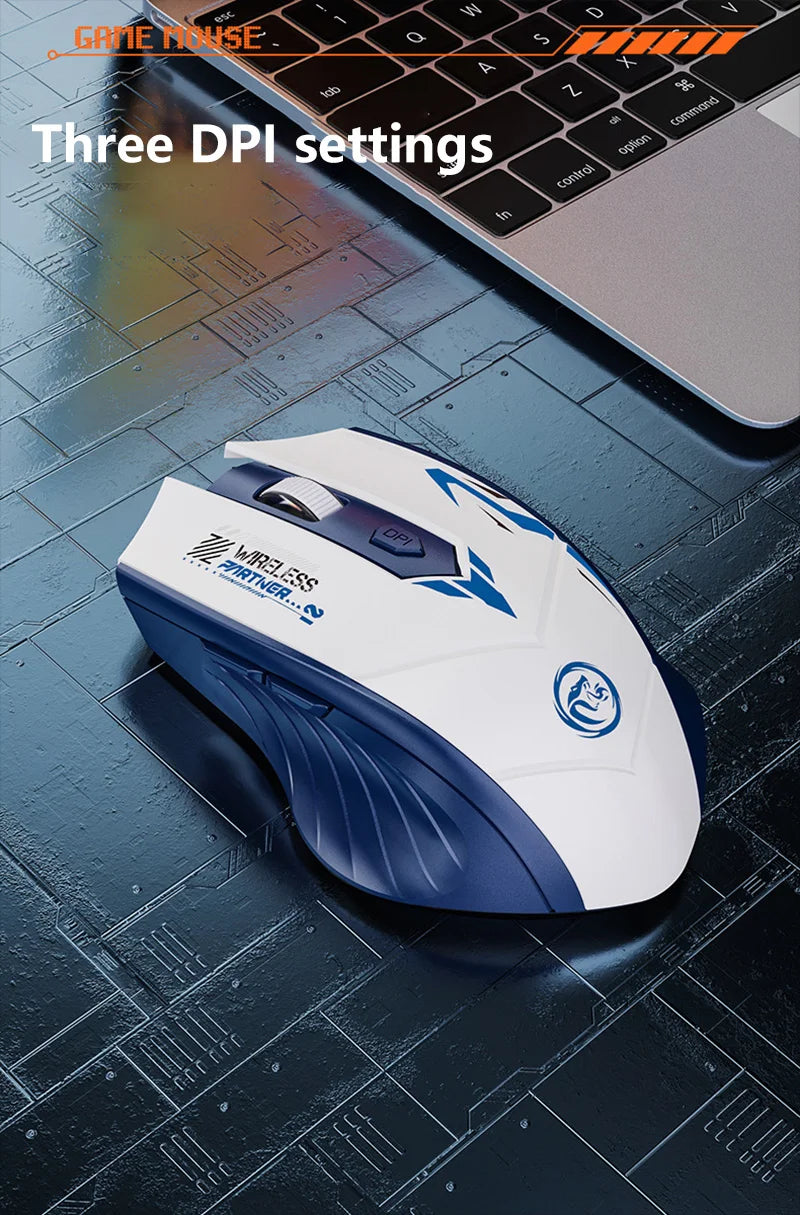 Wireless Gaming Mouse Dual Mode Bluetooth 2.4G Rechargeable Silent Ergonomic Mouse with Adjustable DPI, Type-C Wireless Gaming Mouse for PC, Laptop & Mac