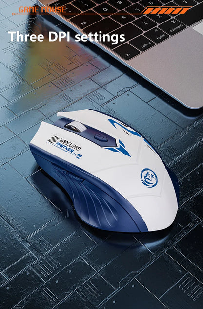 Wireless Gaming Mouse Dual Mode Bluetooth 2.4G Rechargeable Silent Ergonomic Mouse with Adjustable DPI, Type-C Wireless Gaming Mouse for PC, Laptop & Mac