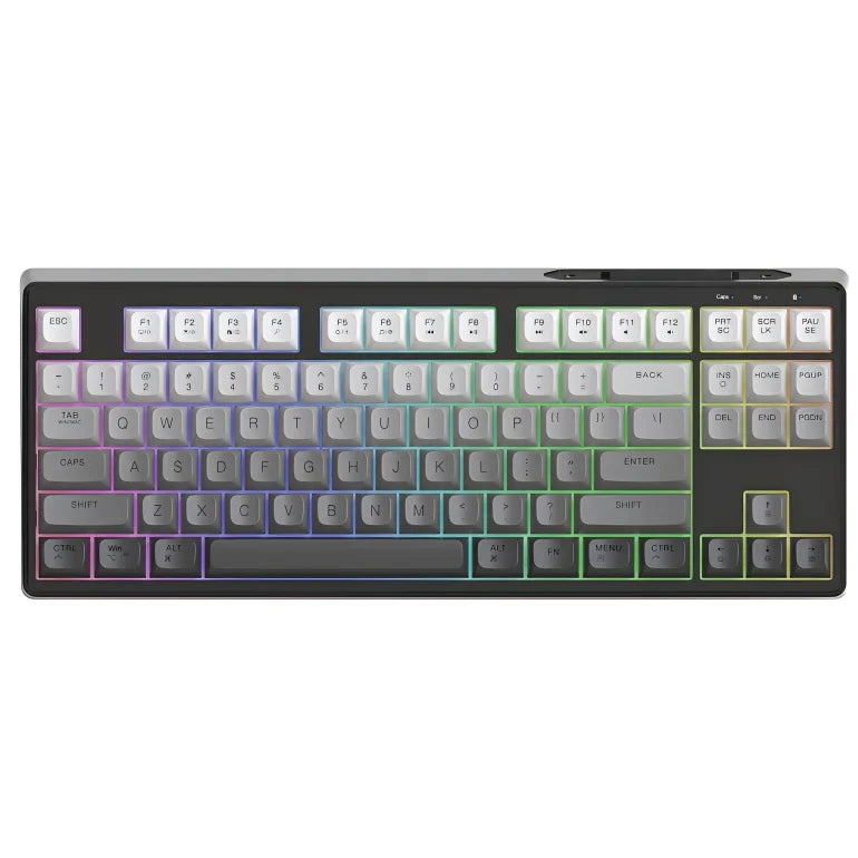 Free Wolf M87 75% Wireless Gaming Keyboard - Silent Switches, Rainbow Backlit, BT/2.4G, PBT Gradient Keycaps, Compact Design