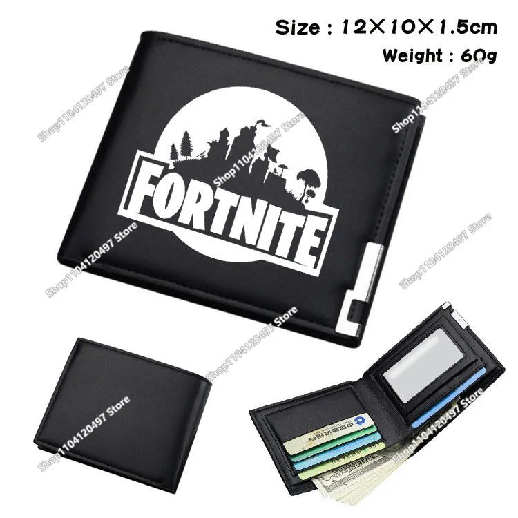 Fortnites Wallets for Kids Anime Fortress Night Wallet Cartoon Card Holder Bag Leather Short Purse Fashion Fold Purses Boys Gift