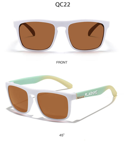 Karos Vintage Polarized Sunglasses Fashion Square Travel Driving Fishing Glasses Men Women Sports UV400 Eyewear Box YZ2024WB