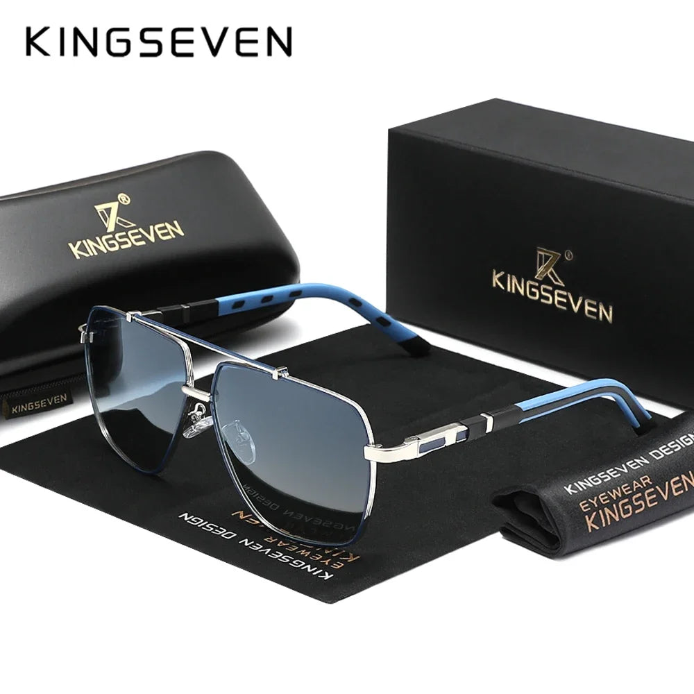 KINGSEVEN New Luxury Sunglasses Men UV400 Square Large Frame Polarized Glasses Male Women Outdoor Causal Fashion Driving Eyewear