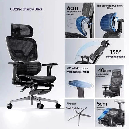 Sedia da ufficio in rete ergonomica executive per computer e gaming, arredo moderno girevole con ruote e regolabile, sedia gaming ergonomica