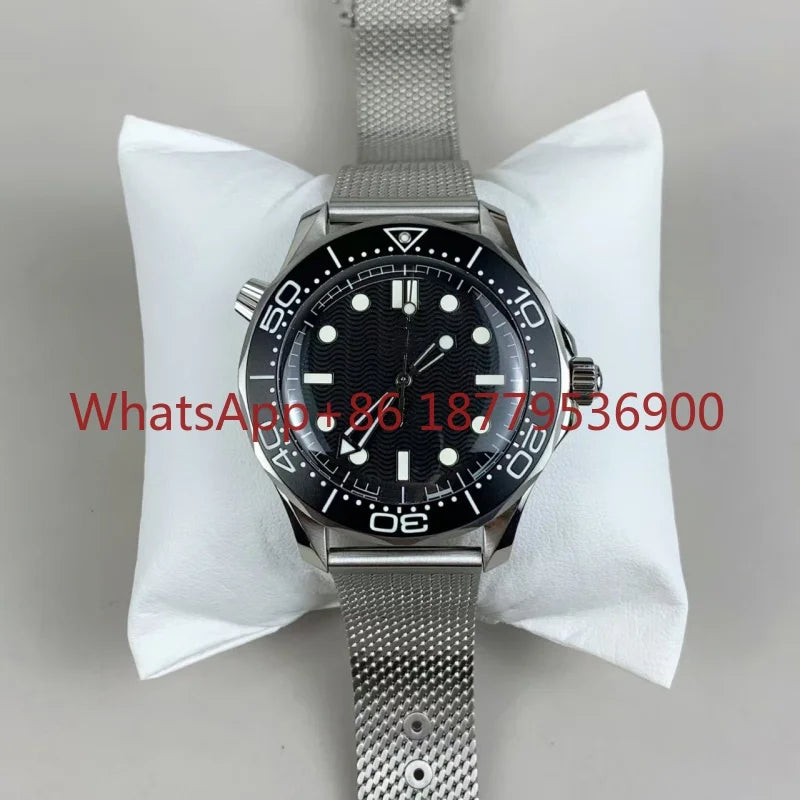 2026 High Quality Men's 904l Stainless Steel Automatic Mechanical 42mm Ceramic Watch Ring Watches Customized
