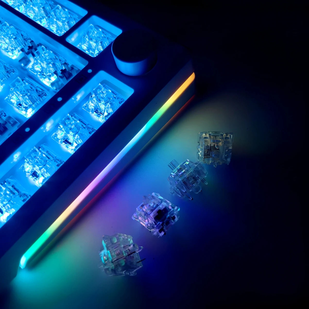 MAIMOOO KX75 75% Keyboard Kit Hotswap Transparent Full RGB Backlit 2.4GHz/ Bluetooth Macro Custom DIY Mechanical Keyboard