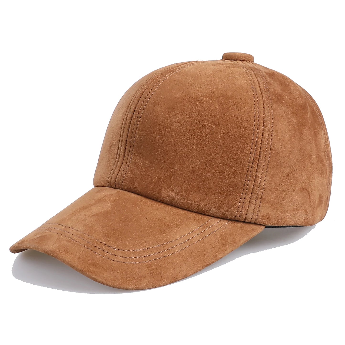 BOONJOVIA Unisex Genuine Suede Leather Baseball Caps for Mens Womens-Adjustable Buckle Back Real Leather Hats