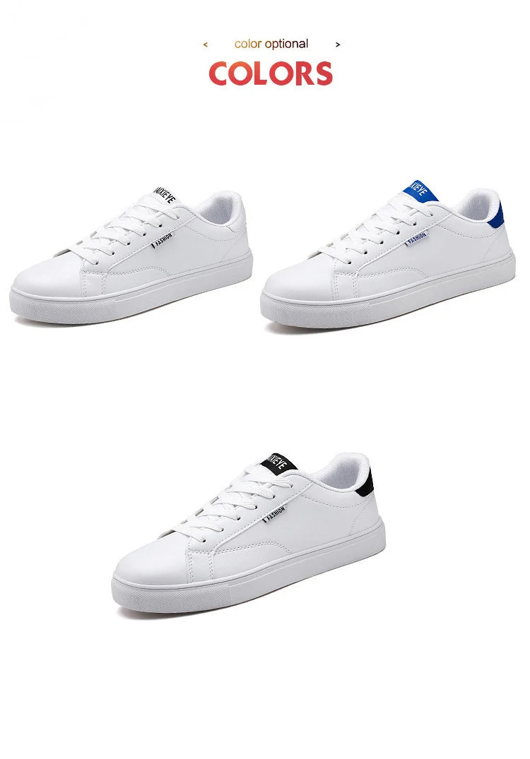 Men's Casual Skateboarding Shoes White Shoes Outdoors Leisure Sneakers Breathable Walking Shoes Flat Shoes Chaussure Homme 39-48