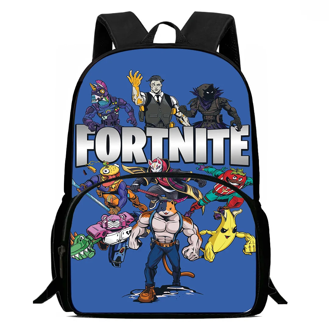 Trendiges Gaming-Design Kinder-Rucksack F-FortniteS mit Lunchbag und Federmäppchen, Schulranzen mit großem Fassungsvermögen für Jungen und Mädchen, ideales Geschenk