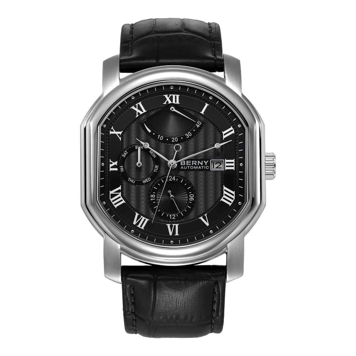 BERNY Men's Mechanical Watch, Top Accuracy, Automatic Wristwatch, Luxury Male Clock, Sapphire, Self-Winding, Waterproof