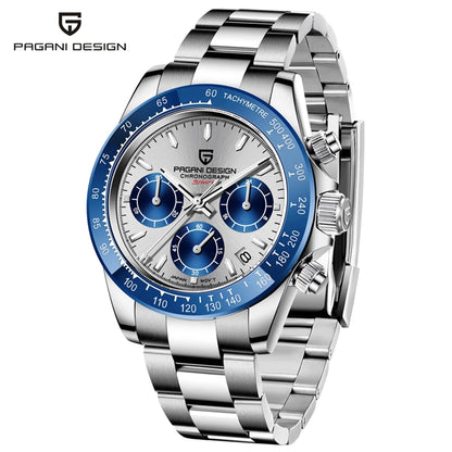 Orologio da uomo PAGANI DESIGN – Modello con quadranti colorati, orologio da polso al quarzo di lusso, cronografo dotato di un movimento